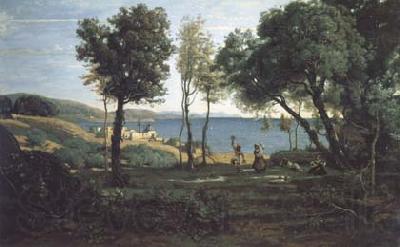 Jean Baptiste Camille  Corot Site des environs de Naple (mk11) Norge oil painting art